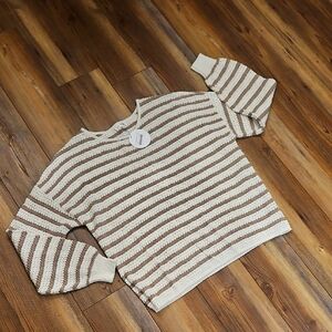 New blu pepper mocha striped sweater